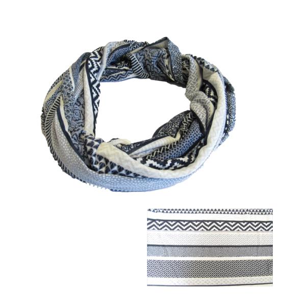 Scarf - Snood Blue/White