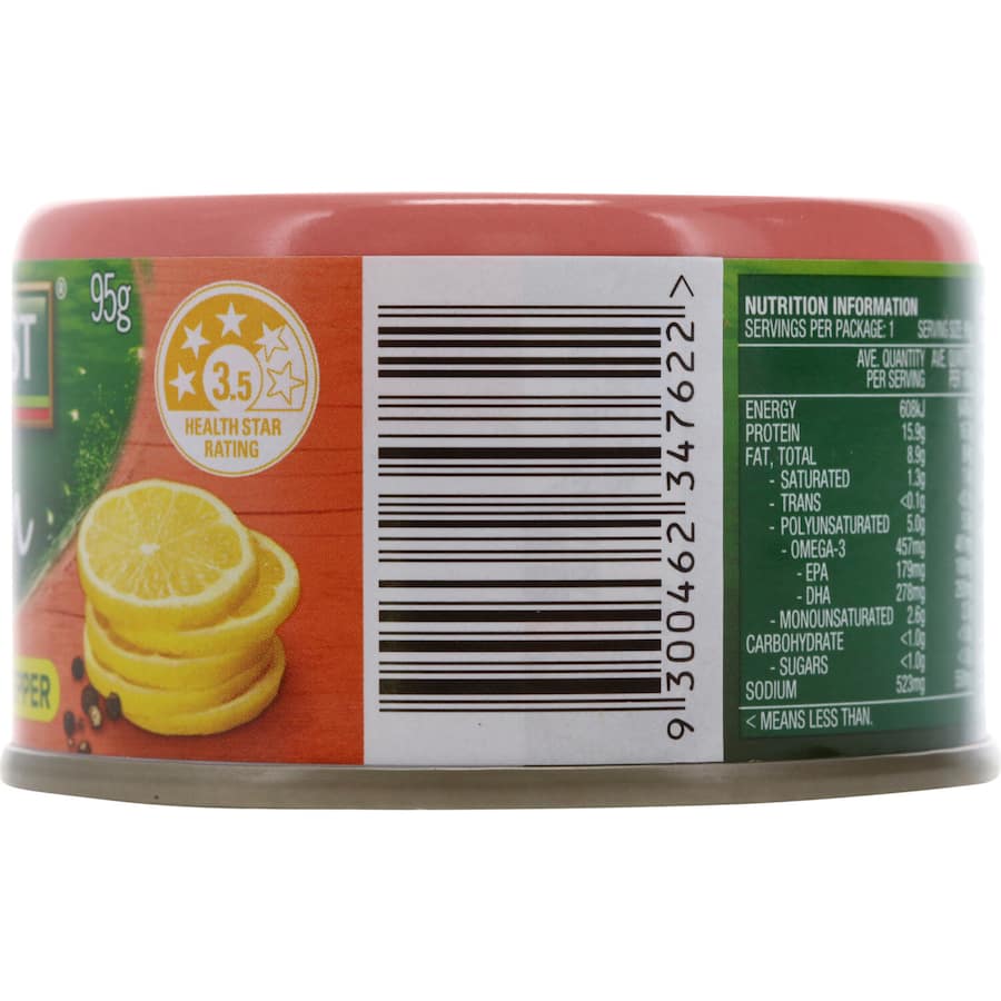 John West Salmon Lemon & Cracked Pepper Tear tab can 95g