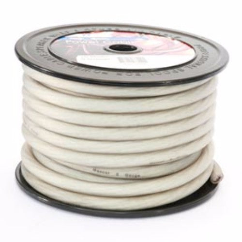 Clear 0 AWG power cable by AERPRO, 20 meters long, featuring maximum flexibility for various electrical applications.