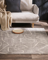 Floor Rug - Lumiere Labyrinth Silver (160 x 230cm) - OLLO
