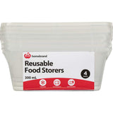 Essentials Container Rectangle Reusable 300ml 4pack
