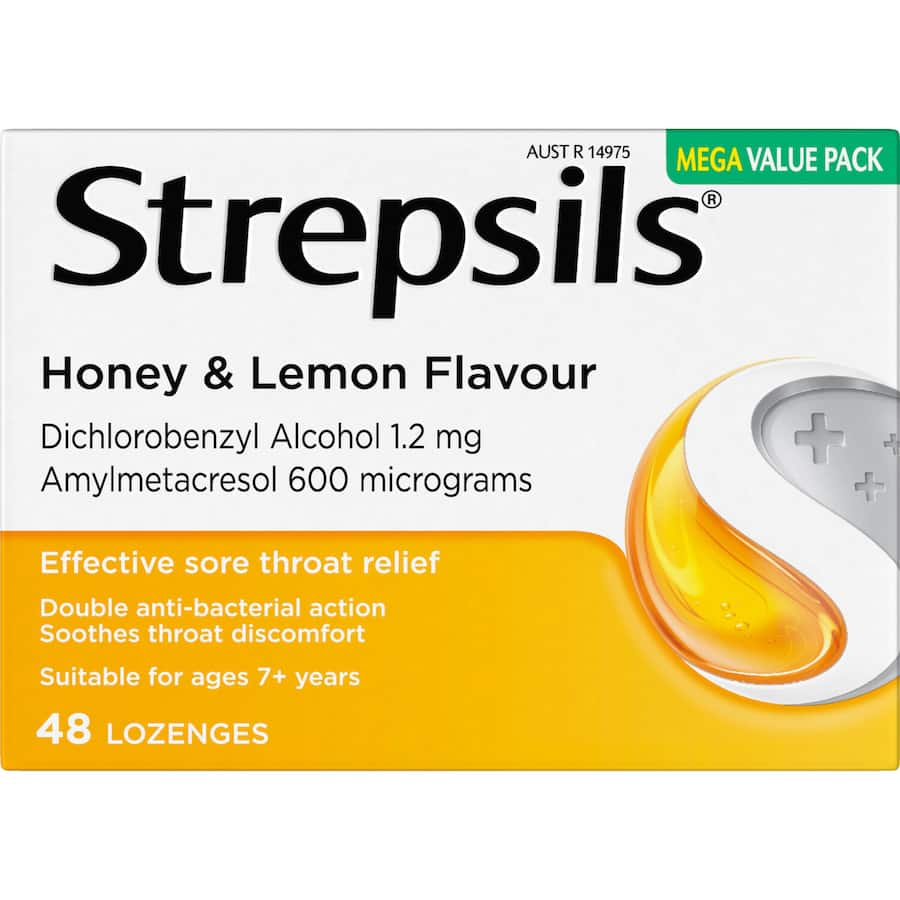 Strepsils Cough Throat Lozenges Soothing Relief Honey & Lemon