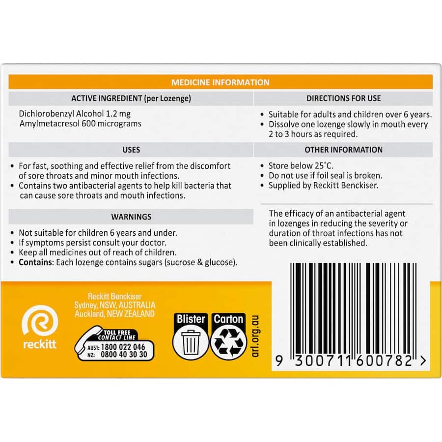 Strepsils Cough Throat Lozenges Soothing Relief Honey & Lemon