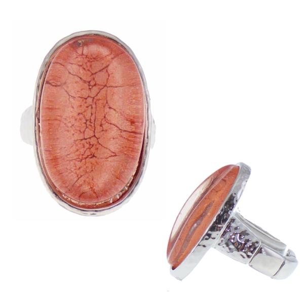 Ring - Oval Resin-Peach