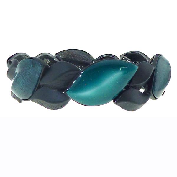 Bracelet - Matt BK/Teal Leaves