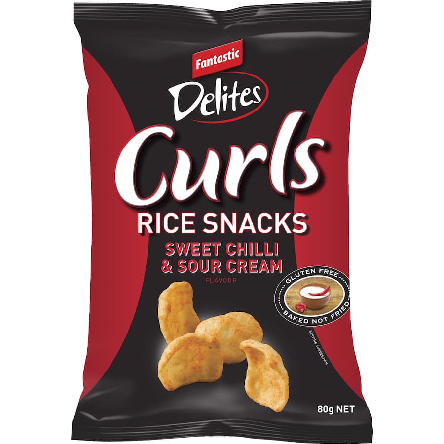 Fantastic Delites Curls Rice Snacks Sweet Chilli & Sour Cream