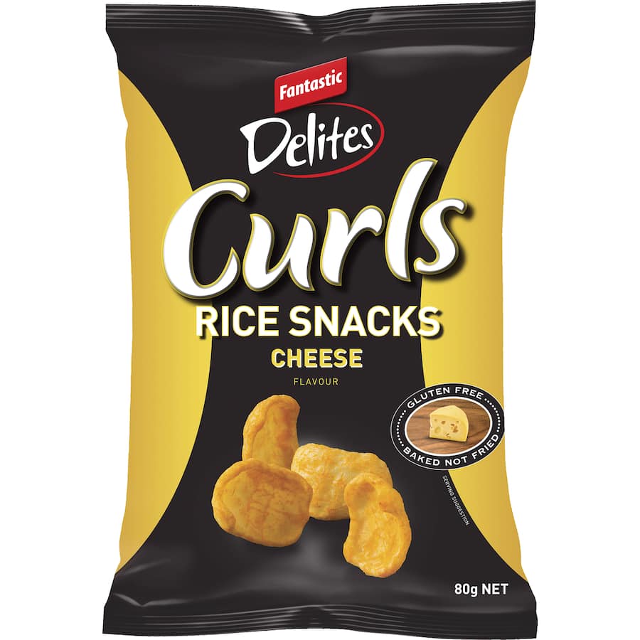 Fantastic Delites Curls Rice Snacks Cheese 80g