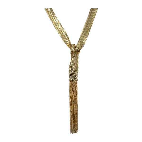 Jax Gold Lace Necklace featuring intricate gold lace detailing, perfect for elevating any outfit with elegance and sparkle.