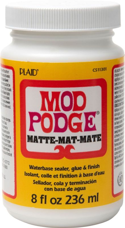 Mod Podge Matte 4oz, a versatile decoupage glue that dries clear and matte, ideal for various crafts and easy cleanup.