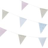 Rustic Country Floral Bunting, 10m long, features charming floral patterns perfect for weddings, parties, and home decor.