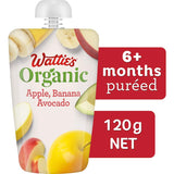 Wattie's Organic Baby Food 6+ Months Apple Banana & Avocado