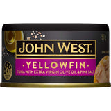 John West Tuna Yellowfin Olive Oil Pink Salt Tear tab can 90g