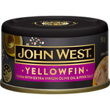 John West Tuna Yellowfin Olive Oil Pink Salt Tear tab can 90g