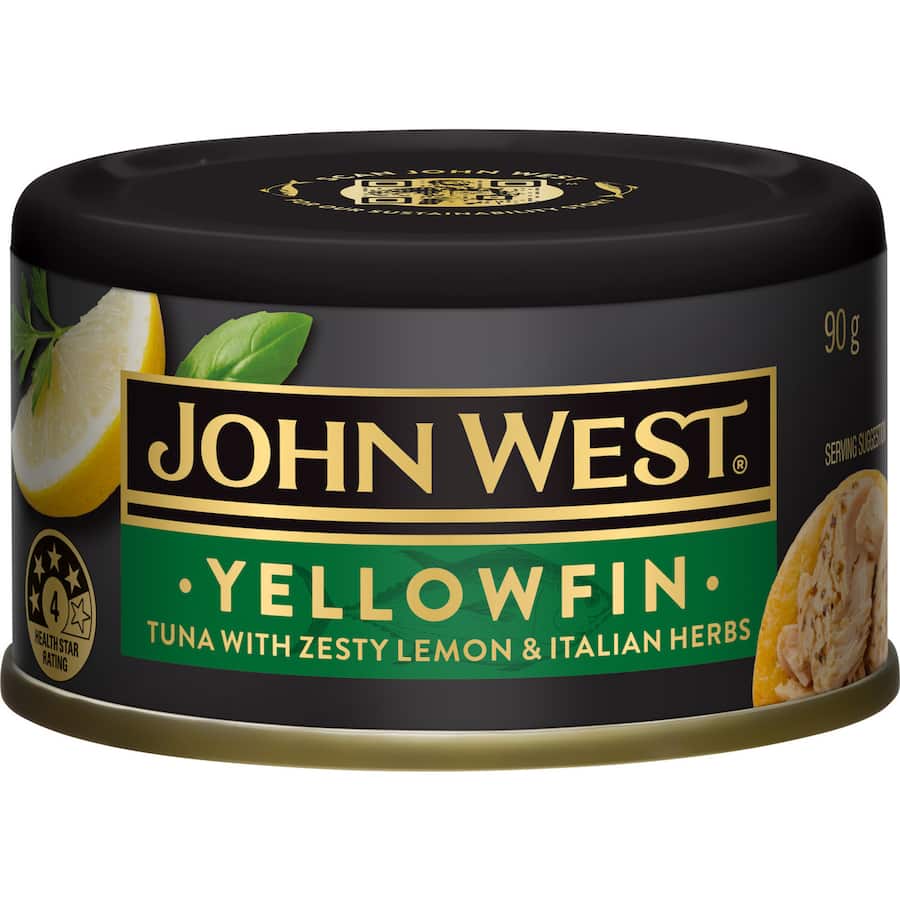 John West Tuna Yellowfin Lemon & Herbs Tear tab can 90g