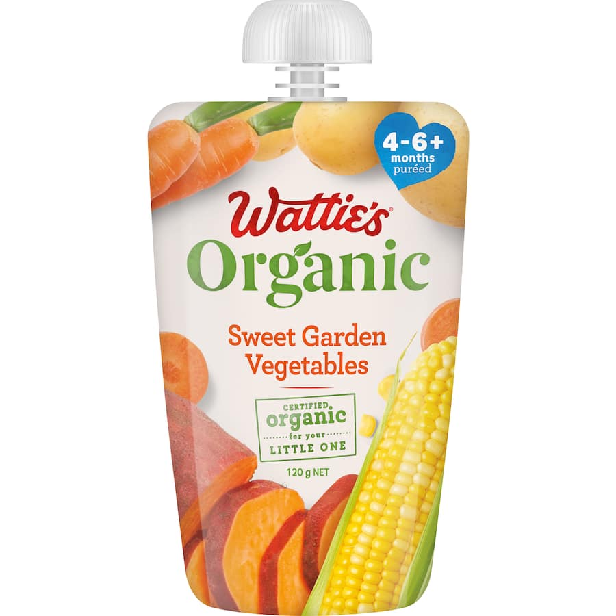 Wattie's Organic Baby Food 4-6+ Months Sweet Garden Vegetables 120g