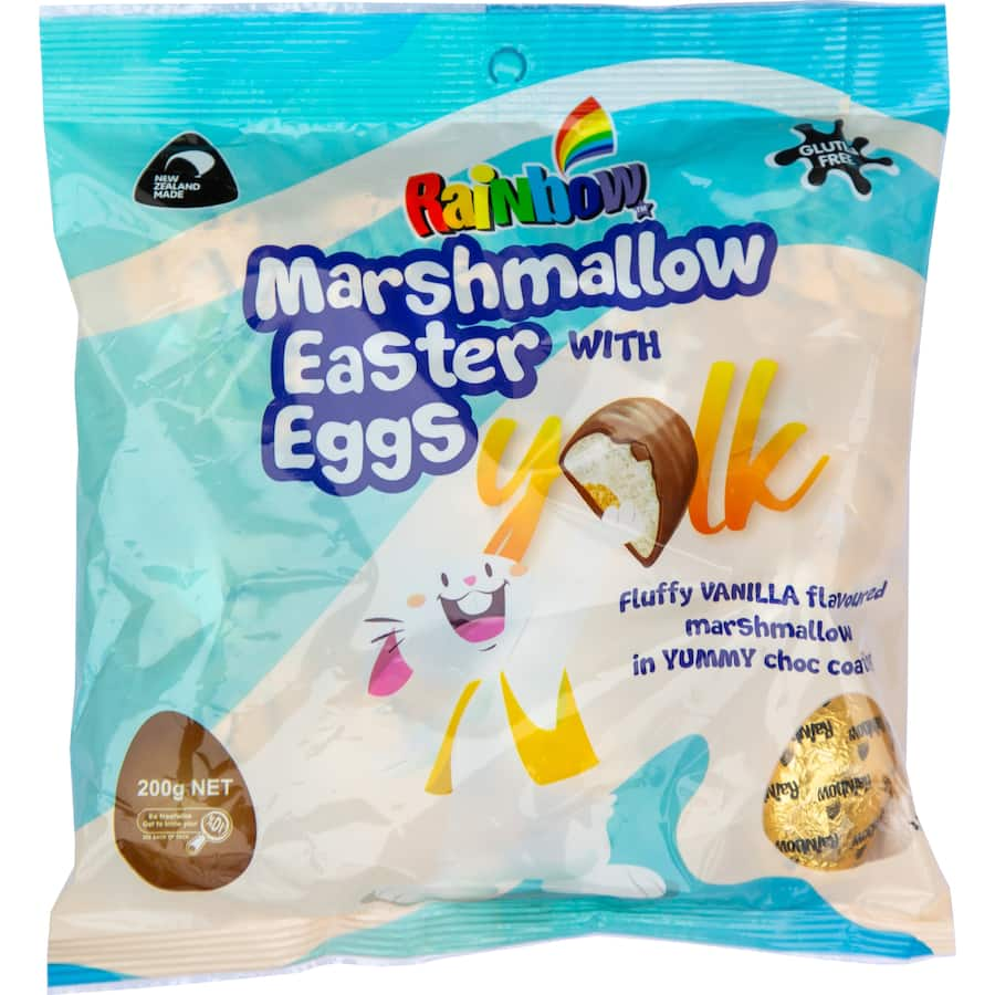 Rainbow Marshmallow Eggs With Yolks Foiled