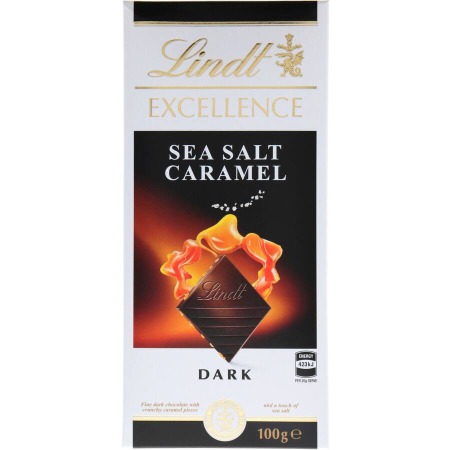 Lindt Excellence Chocolate Block Seasalt & Caramel - 100g