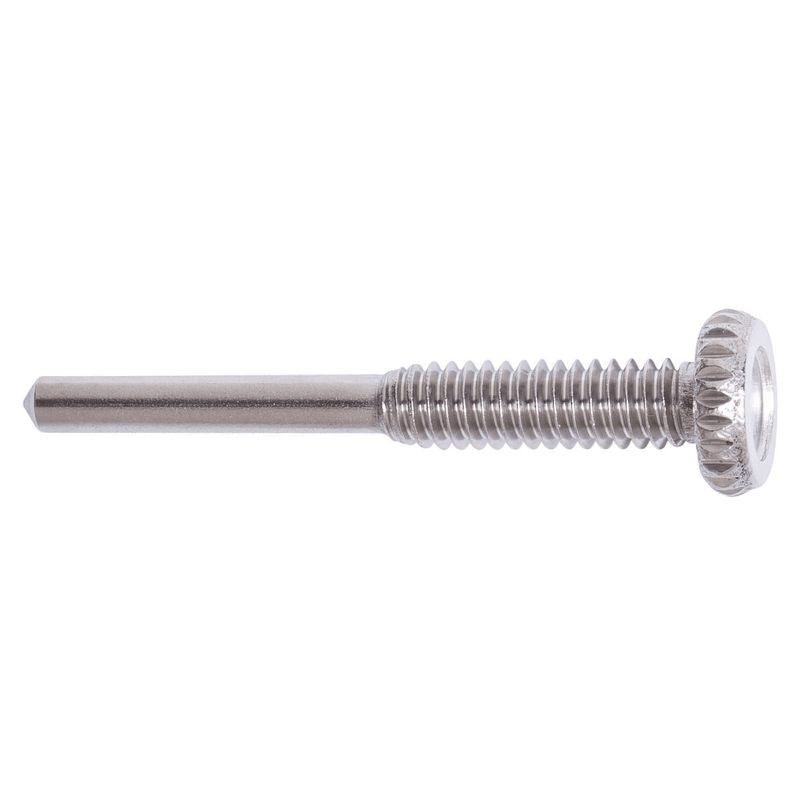 Stainless steel screw designed for securing tooth blades on Benriner slicers, ensuring precision and durability in food preparation.