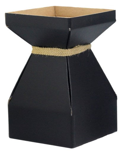 Vaz Small Transportable Cardboard Vase with Liner in Black. Pack of 10.