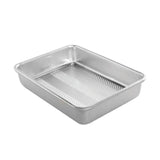 Nordic Ware Prism Rectangular Baking Pan, 9"x13", features aluminum material, unique grid design, and durable galvanized rims.