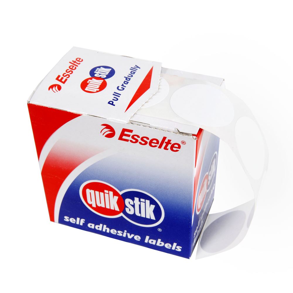 Quikstik Label Dispenser Circle 32mm White 350 Labels