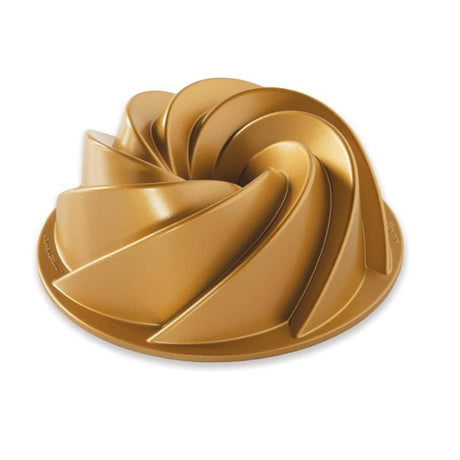 Nordic Ware Heritage Bundt Pan showcasing elegant design, durable cast aluminum, and nonstick surface for perfect baking.