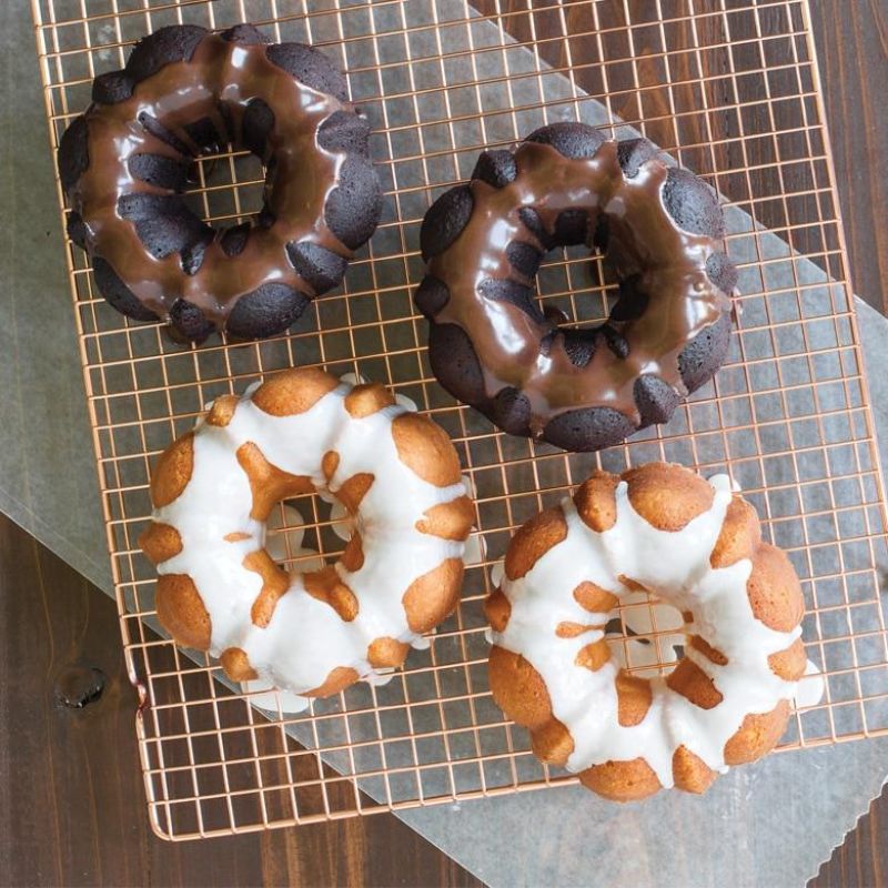 Vibrant red Nordic Ware 3 Cup Bundt Pan, ideal for mini Bundt cakes, featuring nonstick interior for easy release.