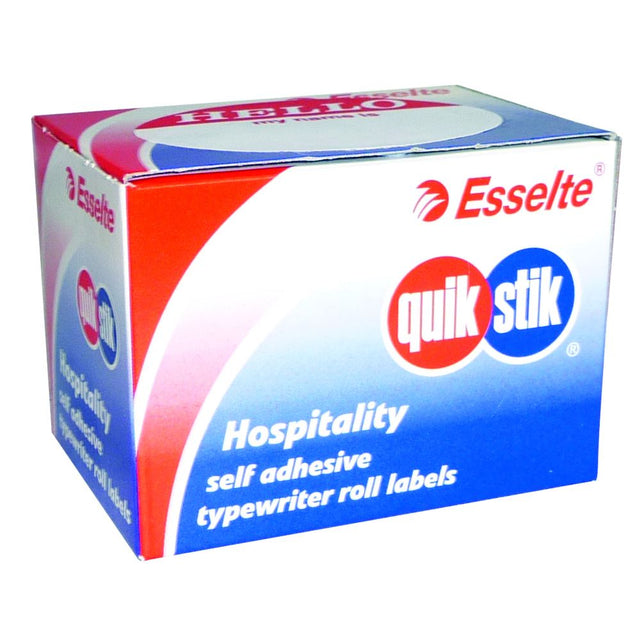 Quikstik label dispenser with 100 removable 'Hello' oval labels for efficient organization in offices and retail.