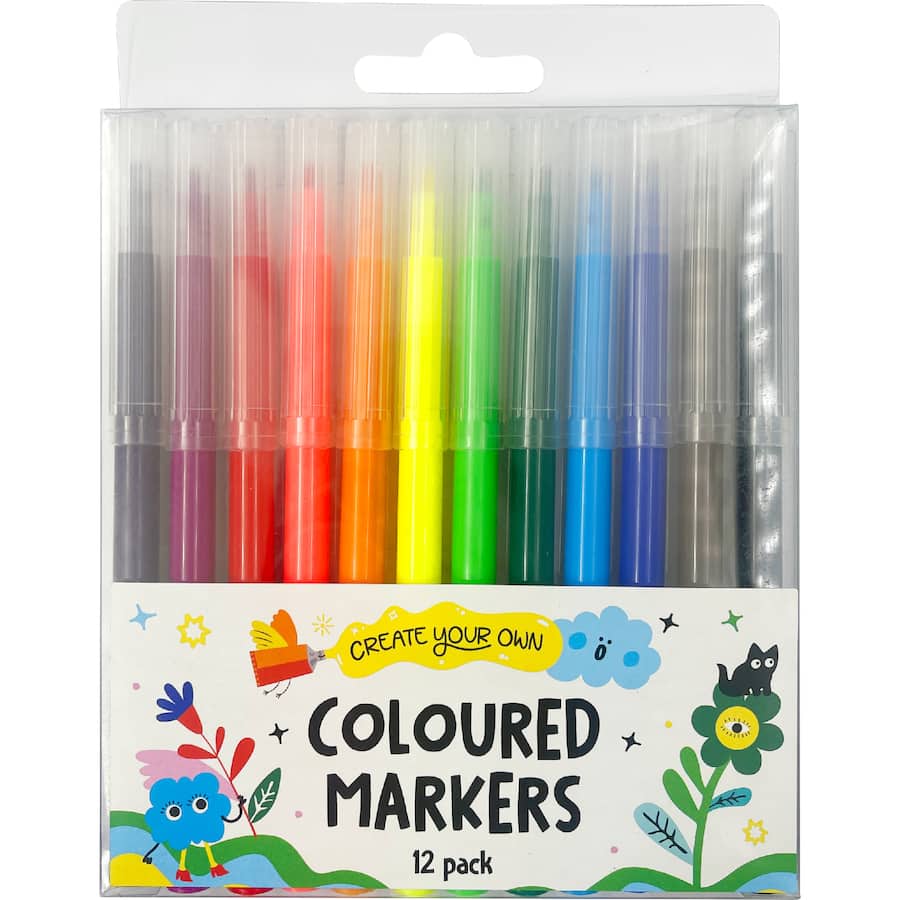 Kids Colouring Markers  12pack