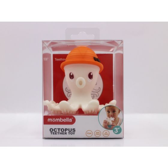 Octopus Teething Toy - Orange - Mombella