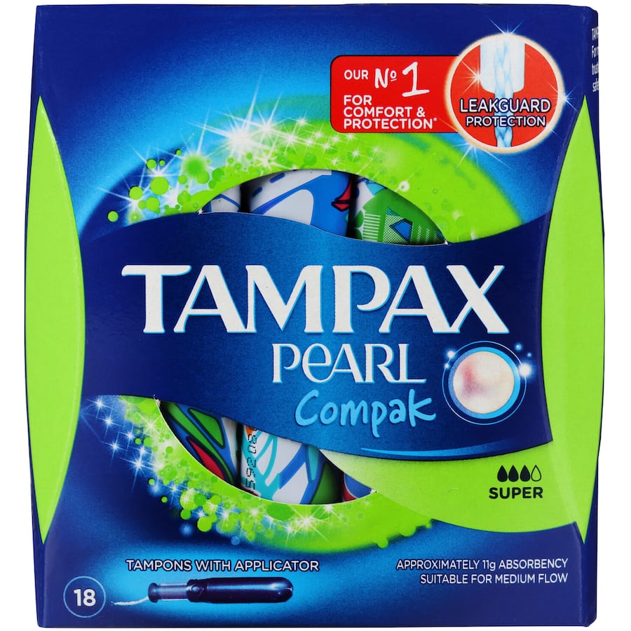 Tampax Pearl Compack Tampons Super With Applicator