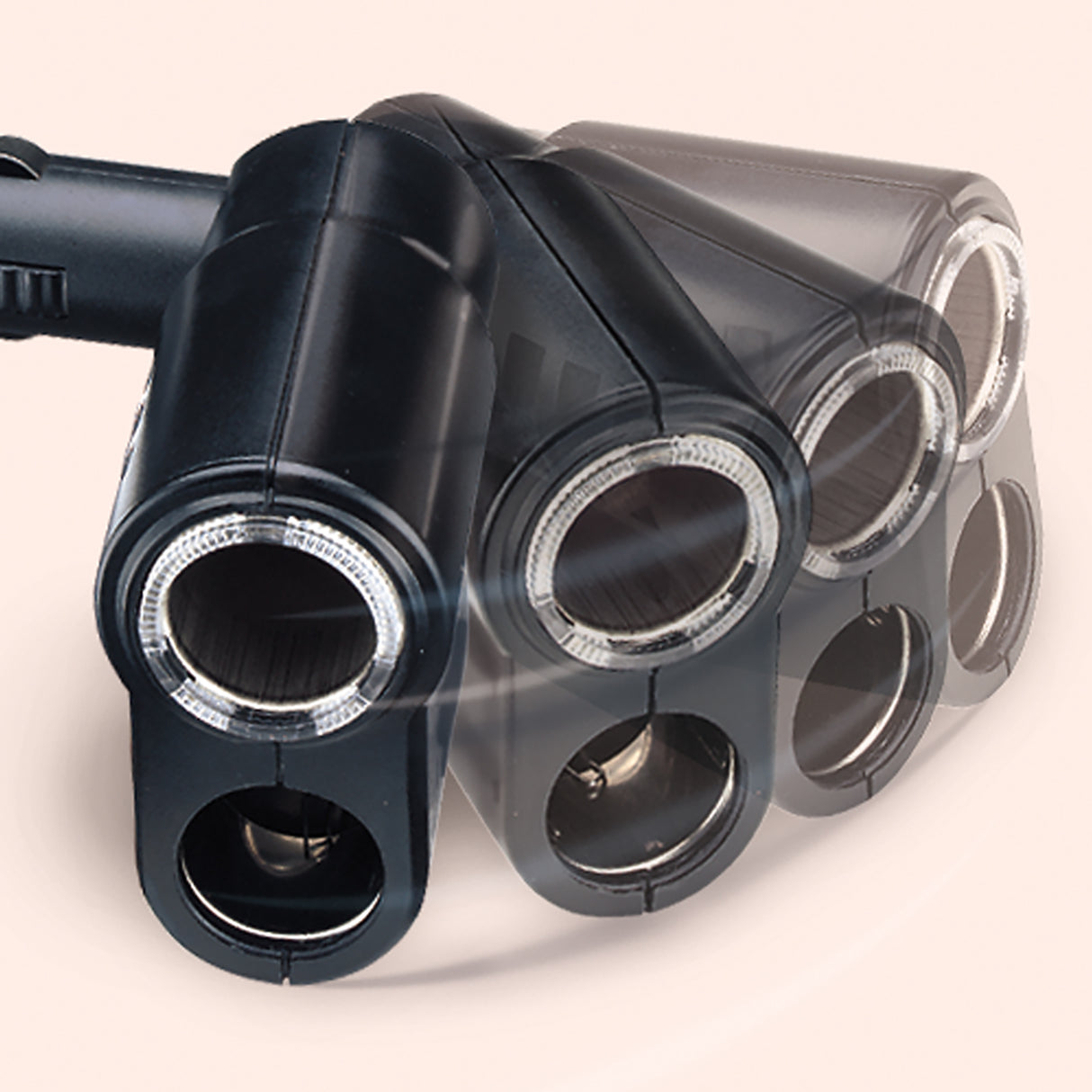 Cigarette Lighter Plug With Adjustable Twin Accessory Sockets (81044BL)