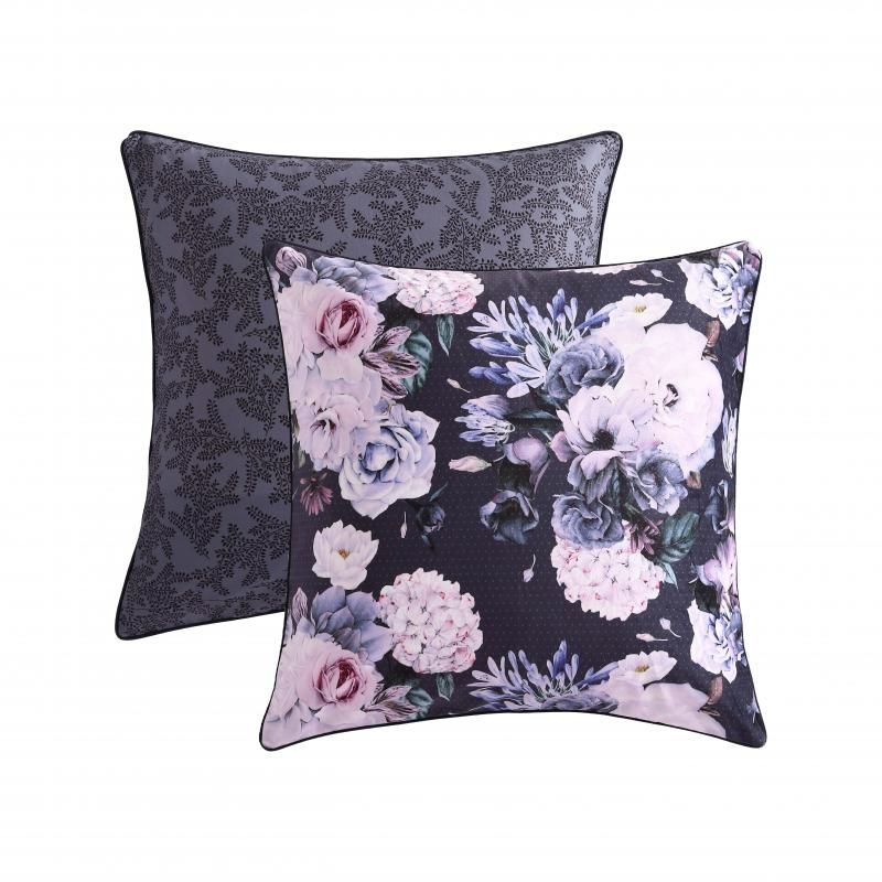 Platinum Macy Printed Velvet European Pillowcase | Violet