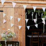 Rustic Country Floral Bunting, 10m long, featuring vibrant floral patterns perfect for weddings and garden parties.