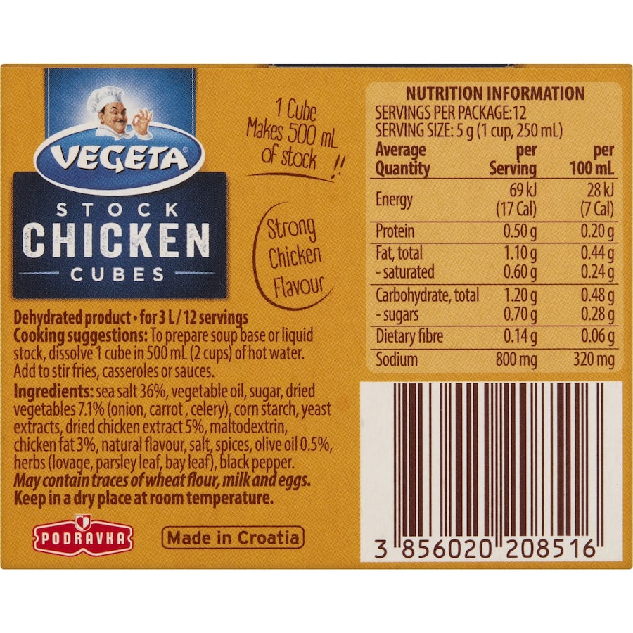 Vegeta Chicken Stock Cubes Pack 6x10g