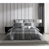 Private Collection Cannon Jacquard Quilt / Duvet Set | Super King Bed | Charcoal