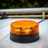 9-33V LOW PROFILE EUROTECH II LED STROBE/ROTATOR AMBER MAGNET - NARVA