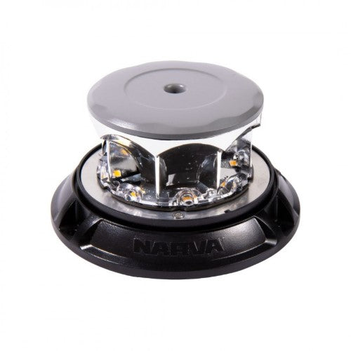 9-33V SHORT PROFILE EUROTECH II LED STROBE/ROTATOR AMB FLANGE - NARVA
