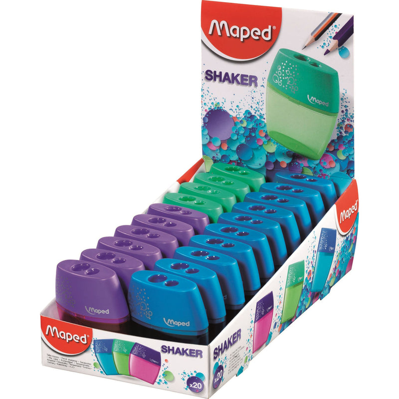 Maped Shaker Sharpener 2 Hole - Type 1 (Assorted) - Pack of 20