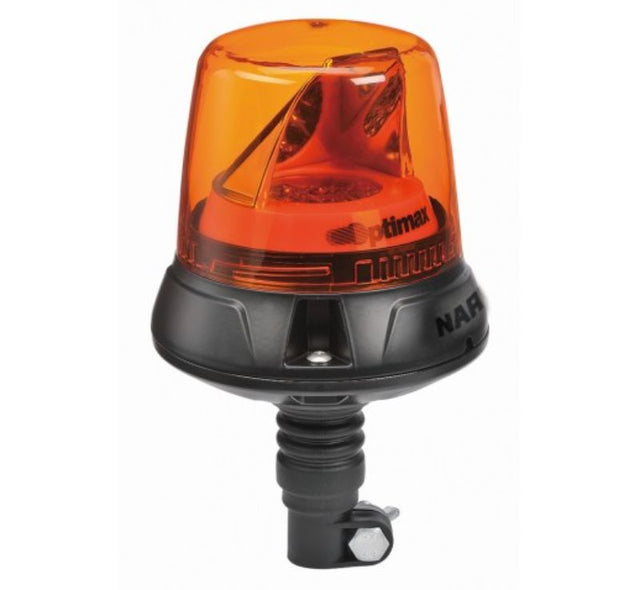 Amber LED rotating beacon on a flexible pole mount, featuring high-power LEDs and a durable, waterproof design.