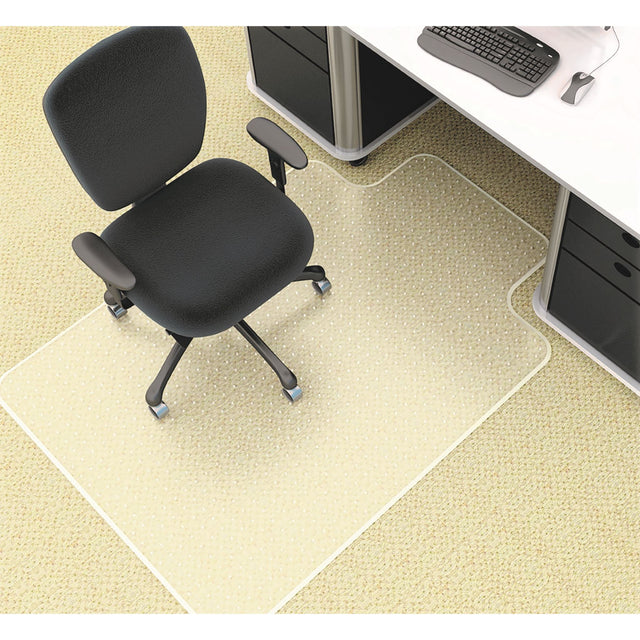 Marbig PVC Chairmat Rollamat 114x134cm, durable floor protector for medium pile carpets with slip-resistant surface and grippers.