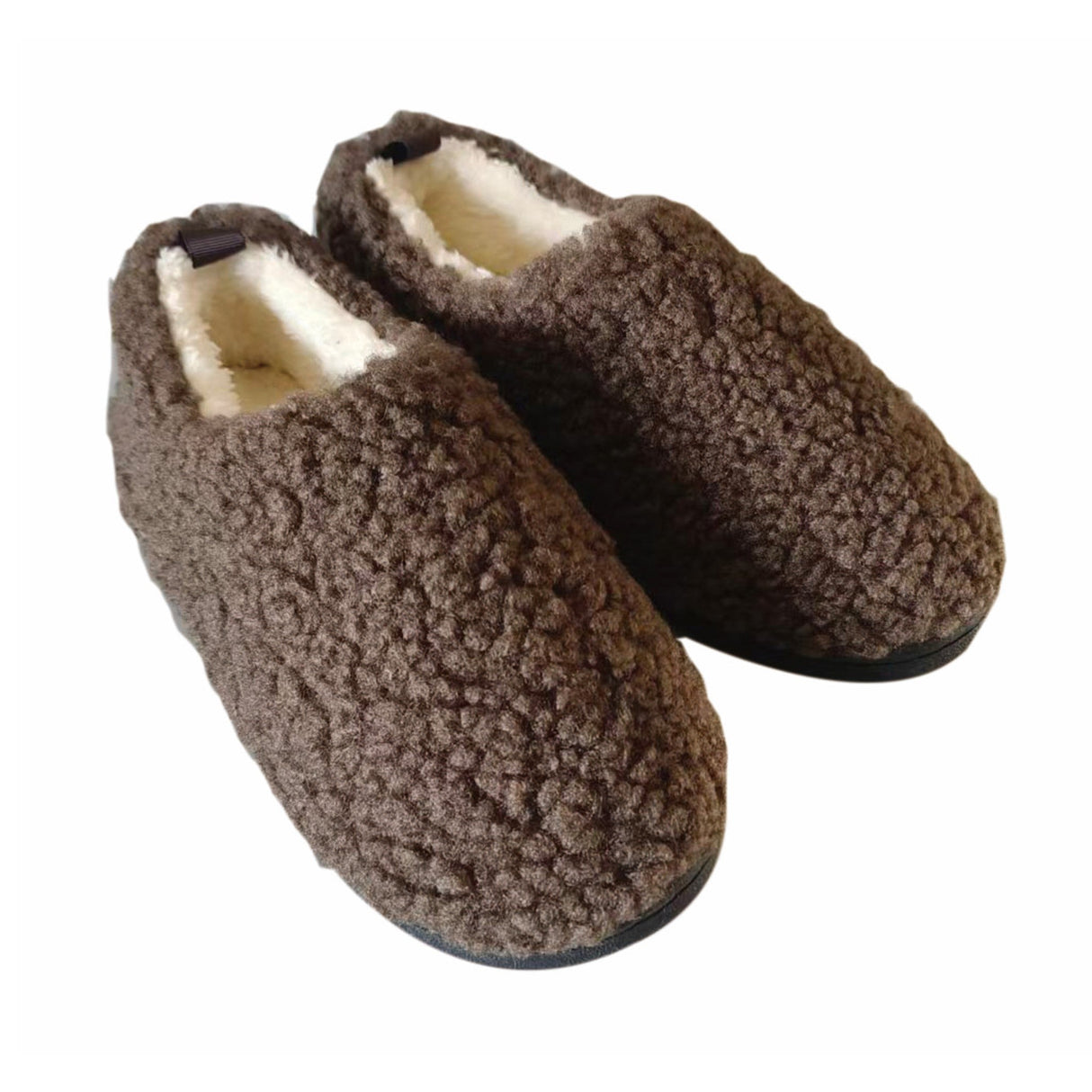 Womens Slippers Dark Brown Full Back Small (Size 5 - 6)