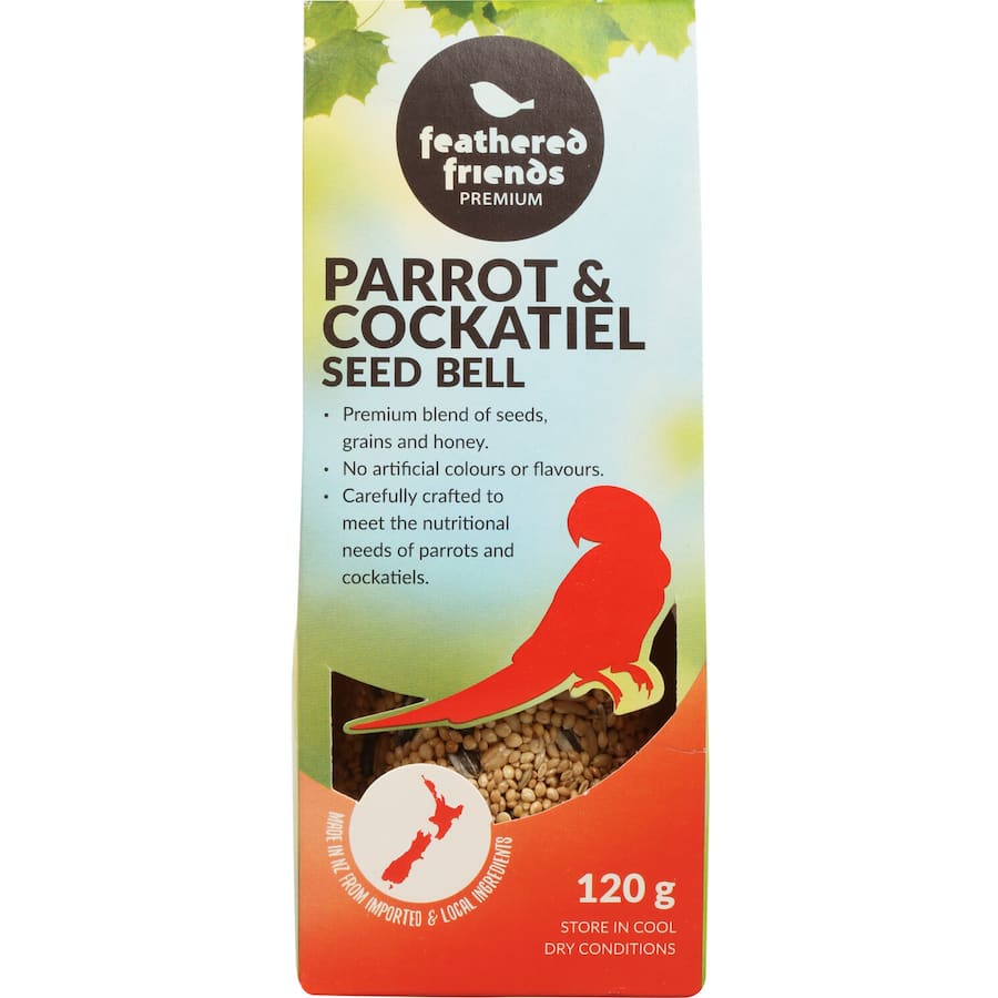 Feathered Friends Pet Treats Parrot & Cockatiel Seed Bell Pouch 120g