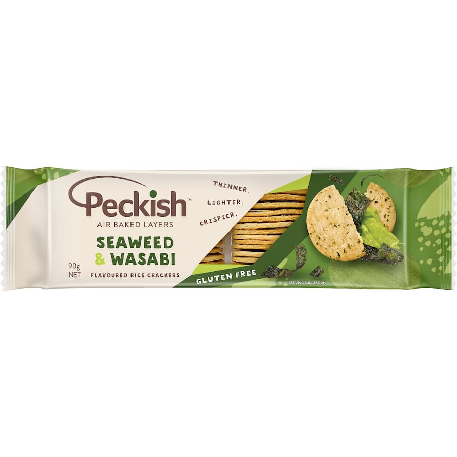 Peckish Rice Crackers Seaweed & Wasabi - 90g