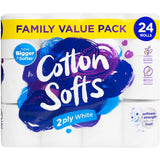 Cotton Softs Toilet Paper Family Pack White 2ply - 24pack