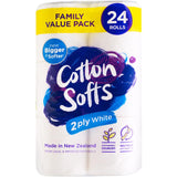 Cotton Softs Toilet Paper Family Pack White 2ply - 24pack