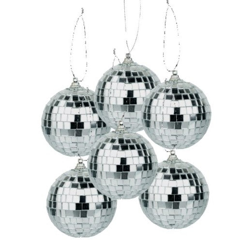 Colorful 6cm disco ball decorations, perfect for adding shimmer to parties and events with mesmerizing light reflections.