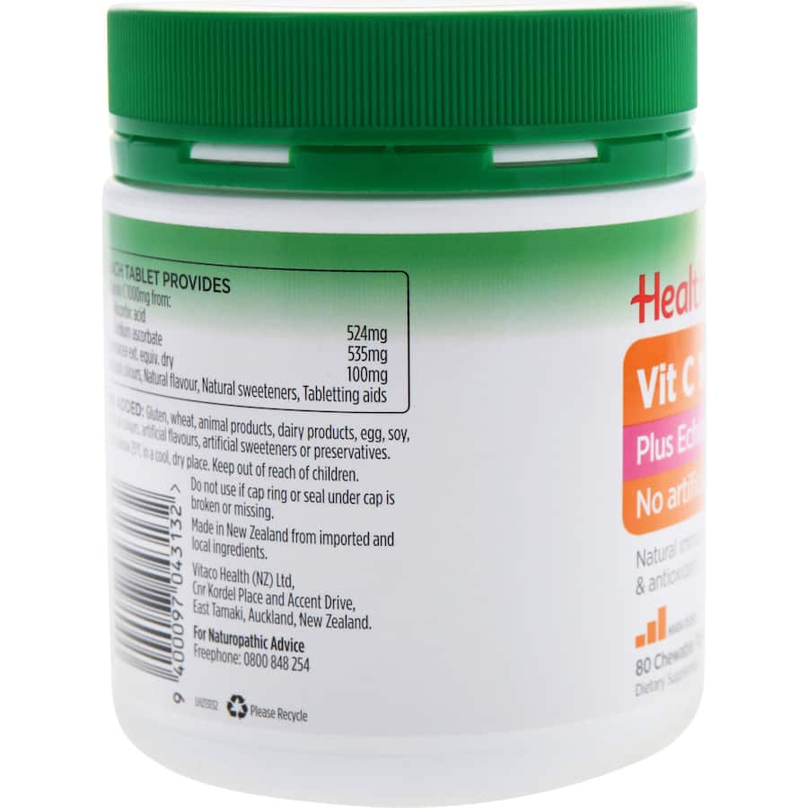 Healtheries Vitamin C With Echinacea 1000mg Chewable tablets 80pack