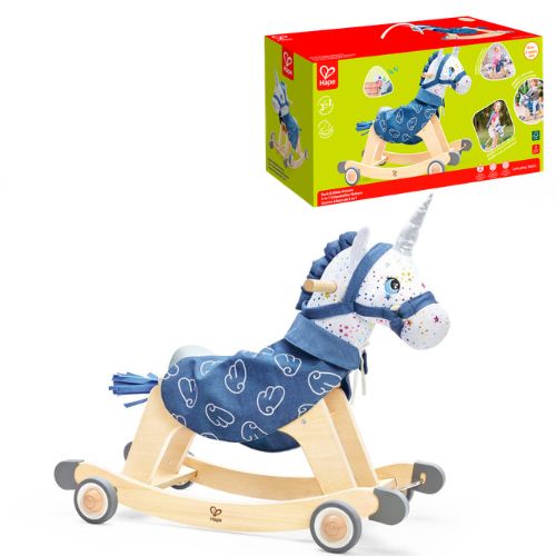 Unicorn Rocker & Ride-On Glider with Sounds - Hape