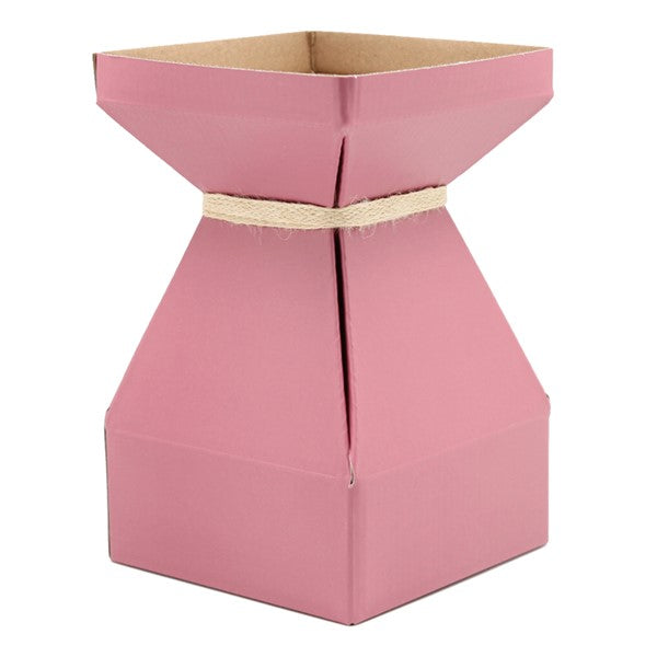 Vaz Medium Transportable Cardboard Vase with Liner in Dusky Pink. Pack of 10.
